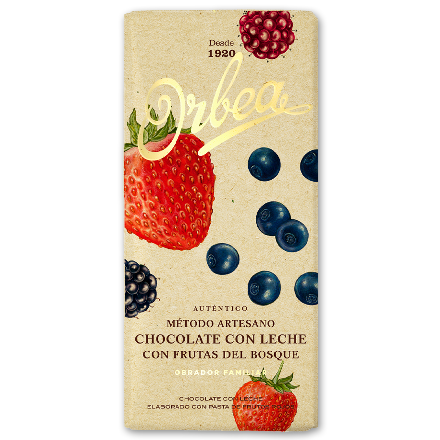 Chocolate con Leche y Frutas del Bosque